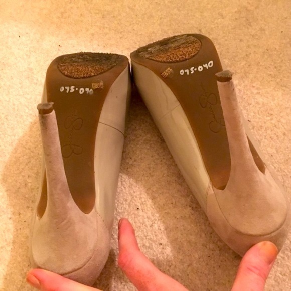 Jessica Simpson Peep Toe Beige Pumps Heels Size 7.5 Career Workwear Capsule - Picture 5 of 5